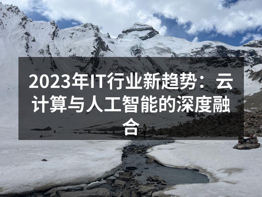 2023年IT行业新趋势：云计算与人工智