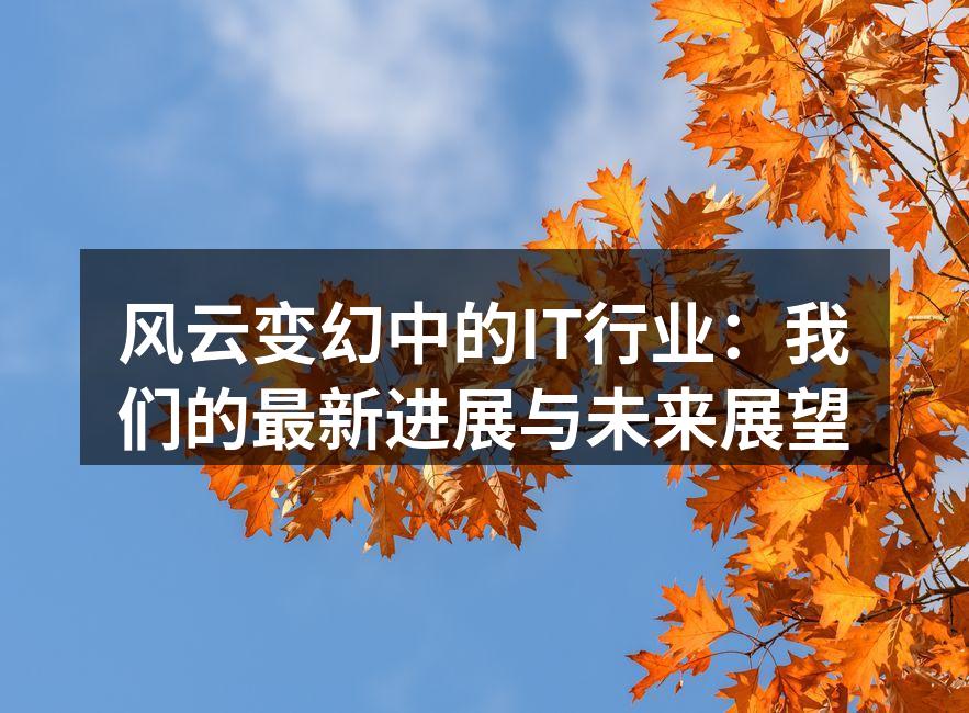 风云变幻中的IT行业：我们的最新进展与未